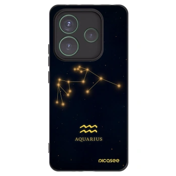 Picasee Xiaomi Redmi Note 14 5G Hülle - Schwarzes Silikon - AQUARIUS