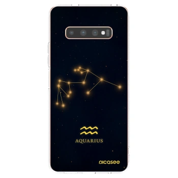 Picasee Samsung Galaxy S10 Plus G975 Hülle - Transparentes Silikon - AQUARIUS
