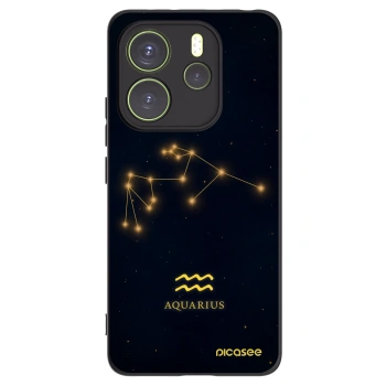 Picasee Xiaomi Redmi Note 14 4G Hülle - Schwarzes Silikon - AQUARIUS