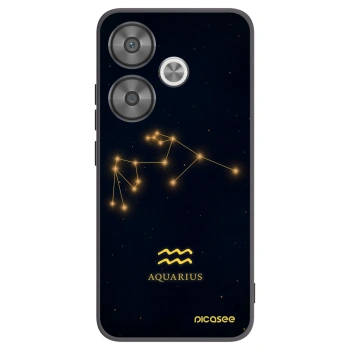 Picasee Xiaomi Poco F6 Hülle - Schwarzes Silikon - AQUARIUS