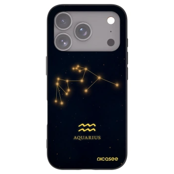 Picasee Apple iPhone 17 Pro Hülle - Schwarzes Silikon - AQUARIUS