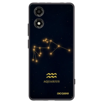 Picasee Motorola Moto E14 Hülle - Schwarzes Silikon - AQUARIUS