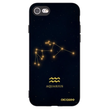 Picasee Apple iPhone SE 2020 Hülle - Schwarzes Silikon - AQUARIUS