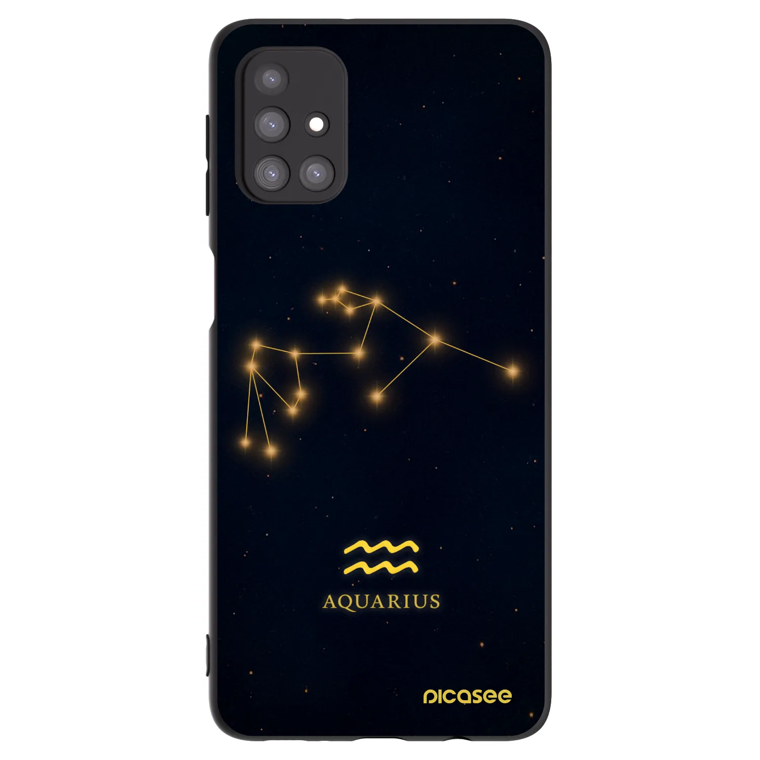 Picasee Samsung Galaxy M31s Hülle - Schwarzes Silikon - AQUARIUS