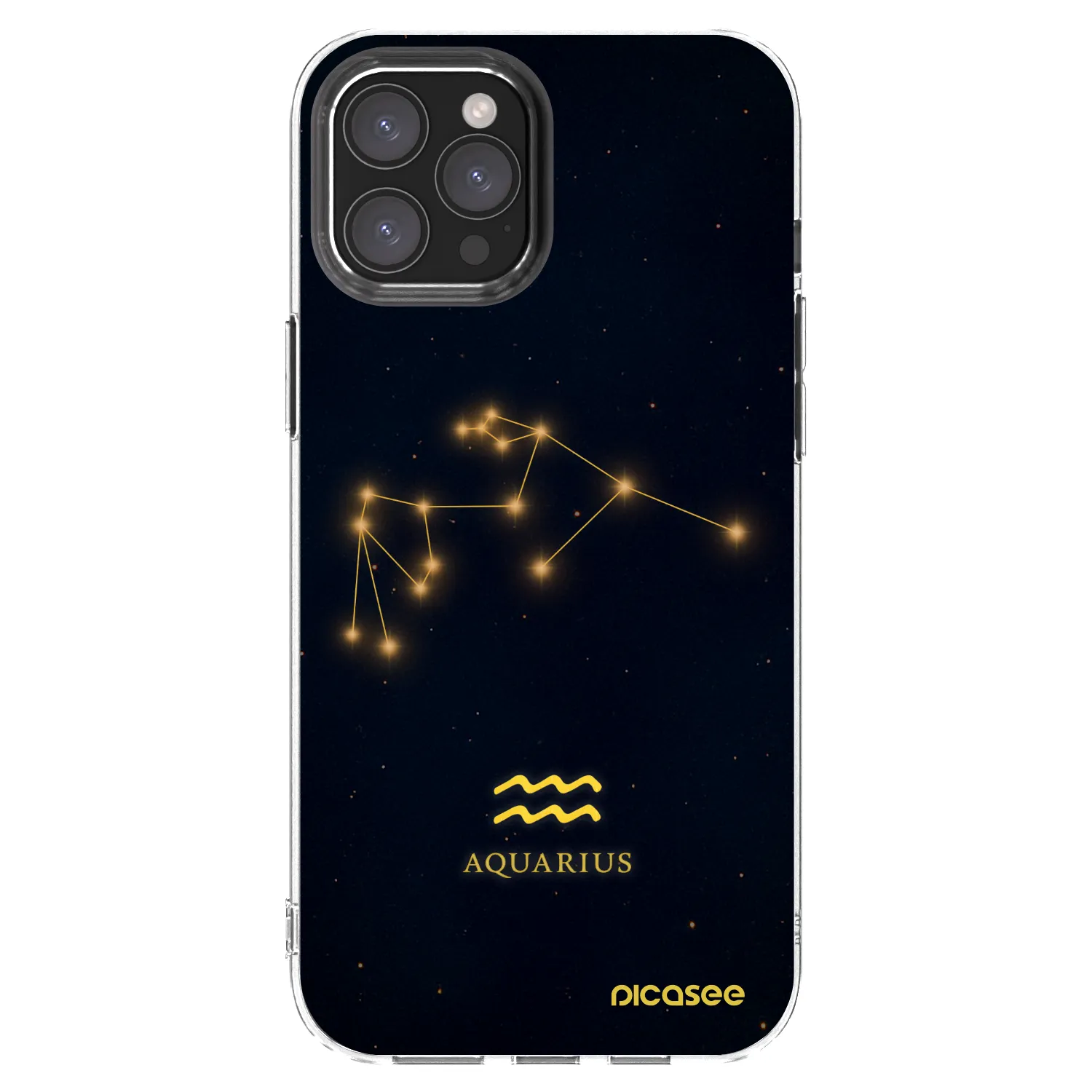 Picasee Apple iPhone 12 Pro Max Hülle - Transparentes Silikon - AQUARIUS