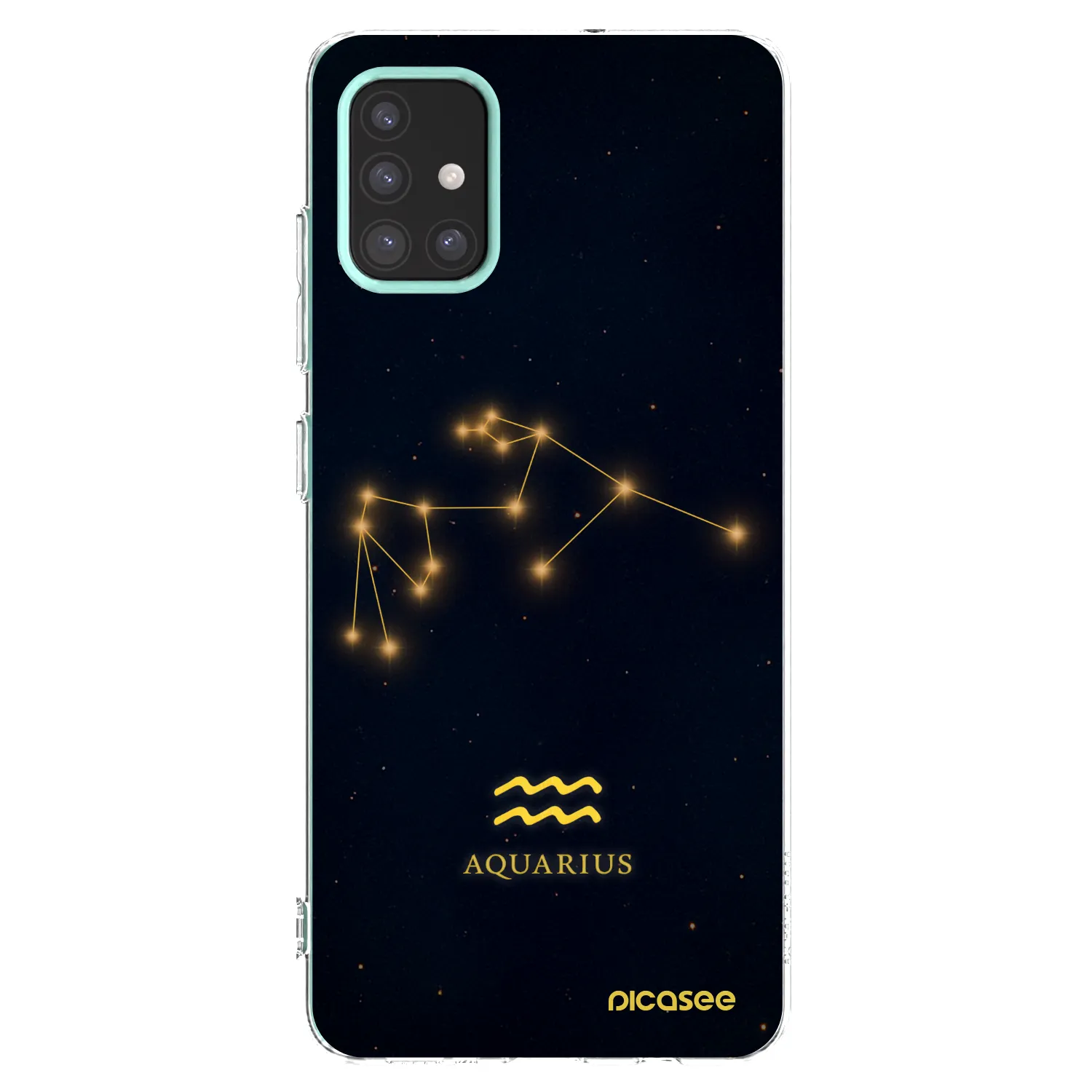Picasee Samsung Galaxy M31s Hülle - Transparentes Silikon - AQUARIUS