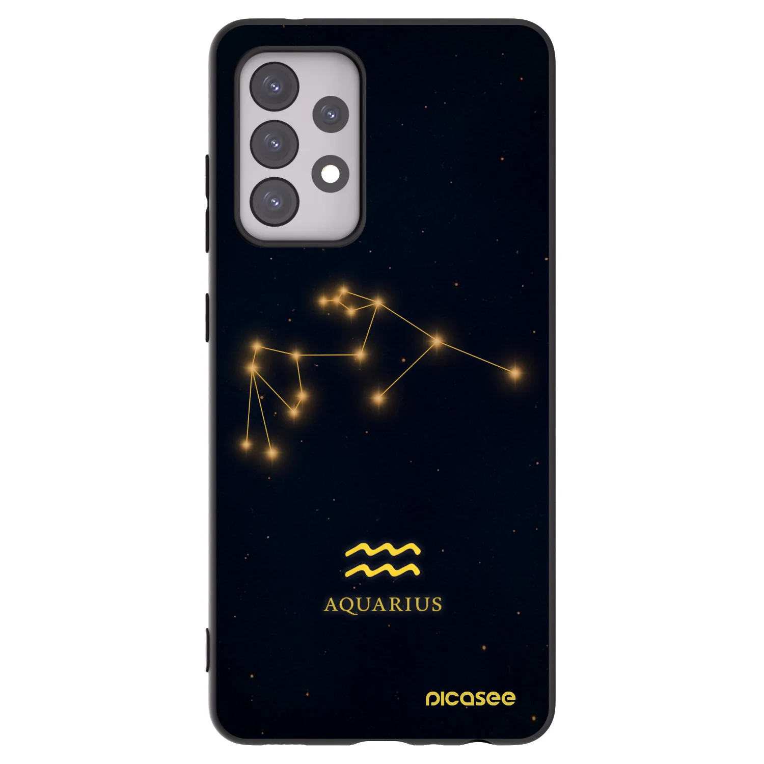 Picasee Samsung Galaxy A52 5G A525F Hülle - Schwarzes Silikon - AQUARIUS