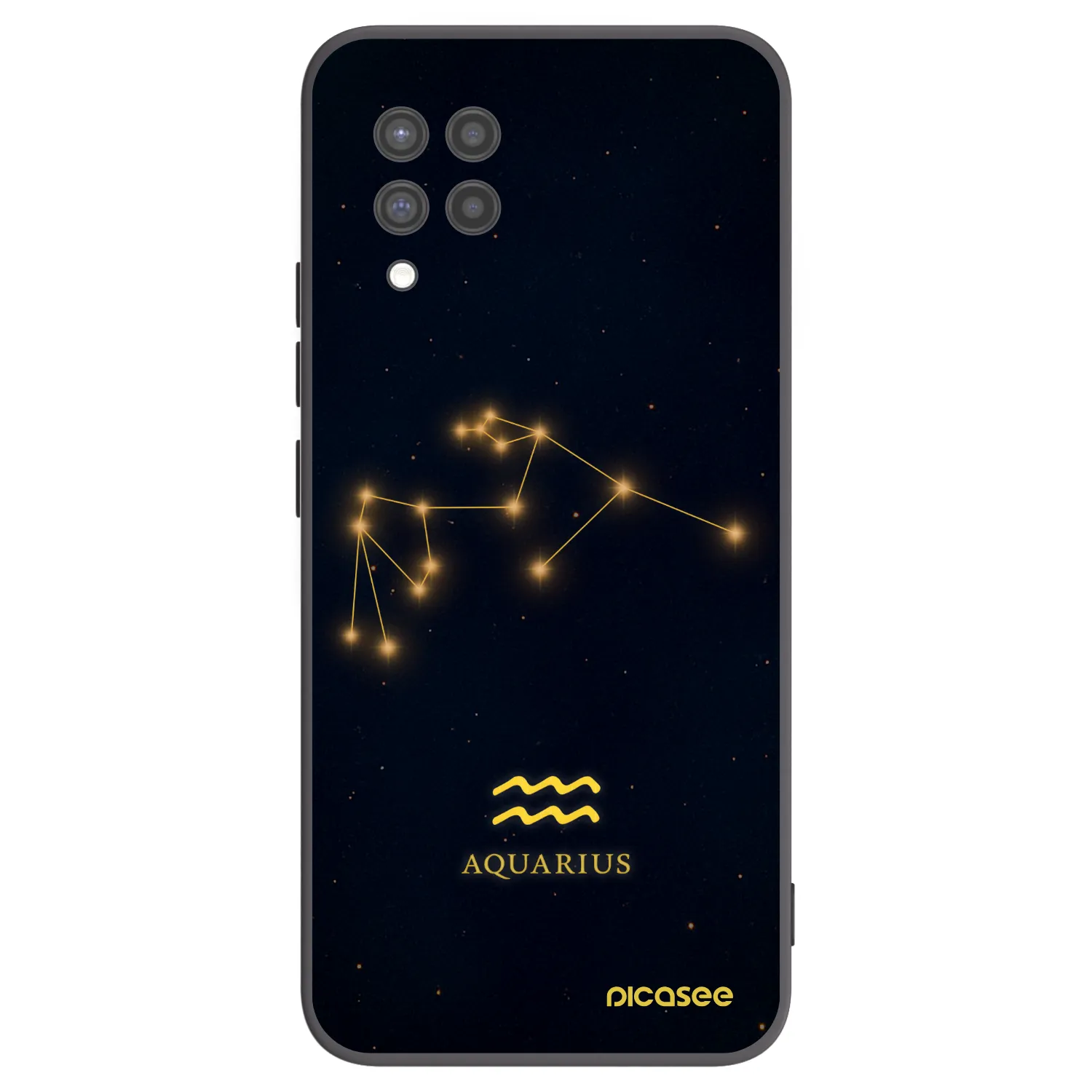 Picasee Samsung Galaxy A42 A426B Hülle - Schwarzes Silikon - AQUARIUS