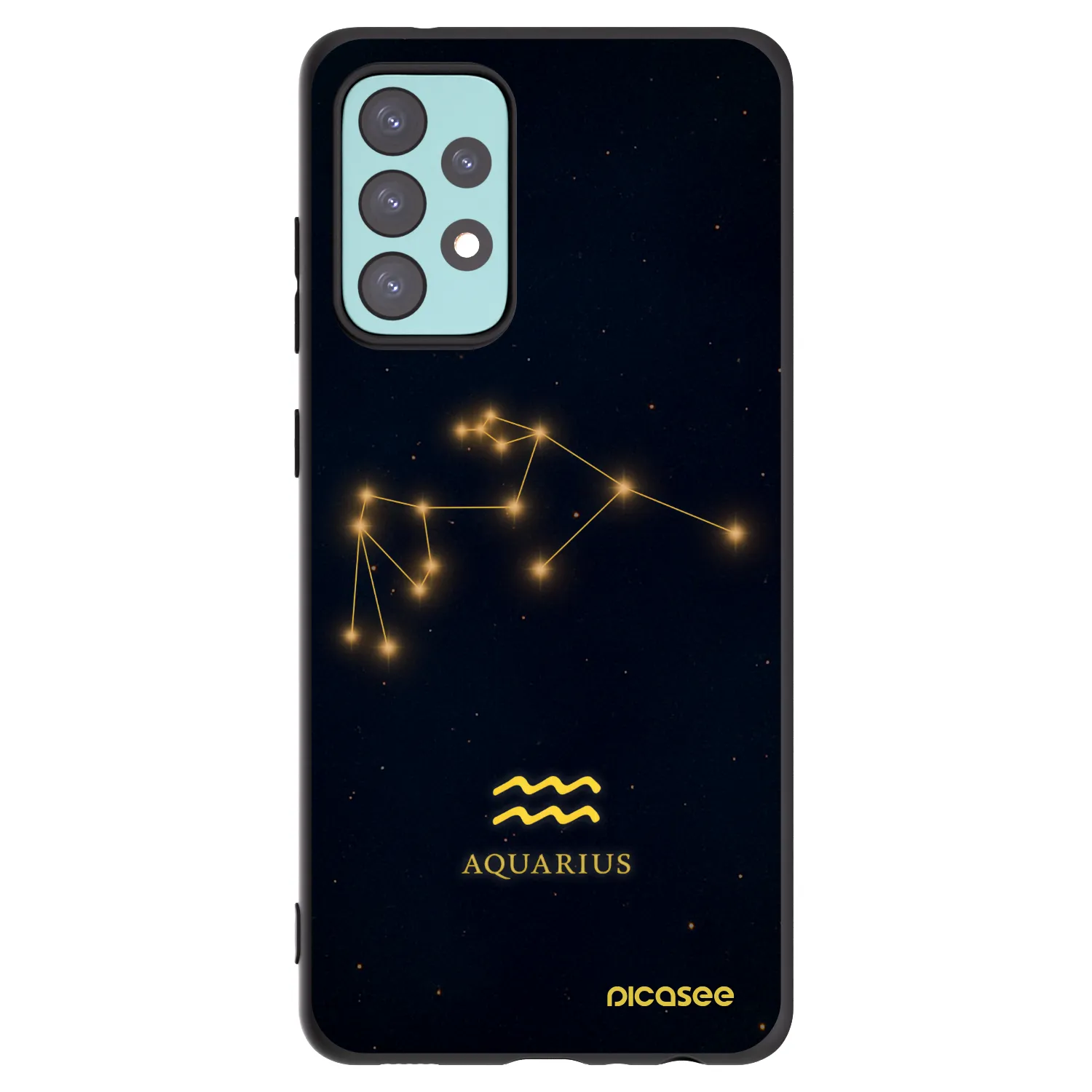 Picasee Samsung Galaxy A72 A725F Hülle - Schwarzes Silikon - AQUARIUS
