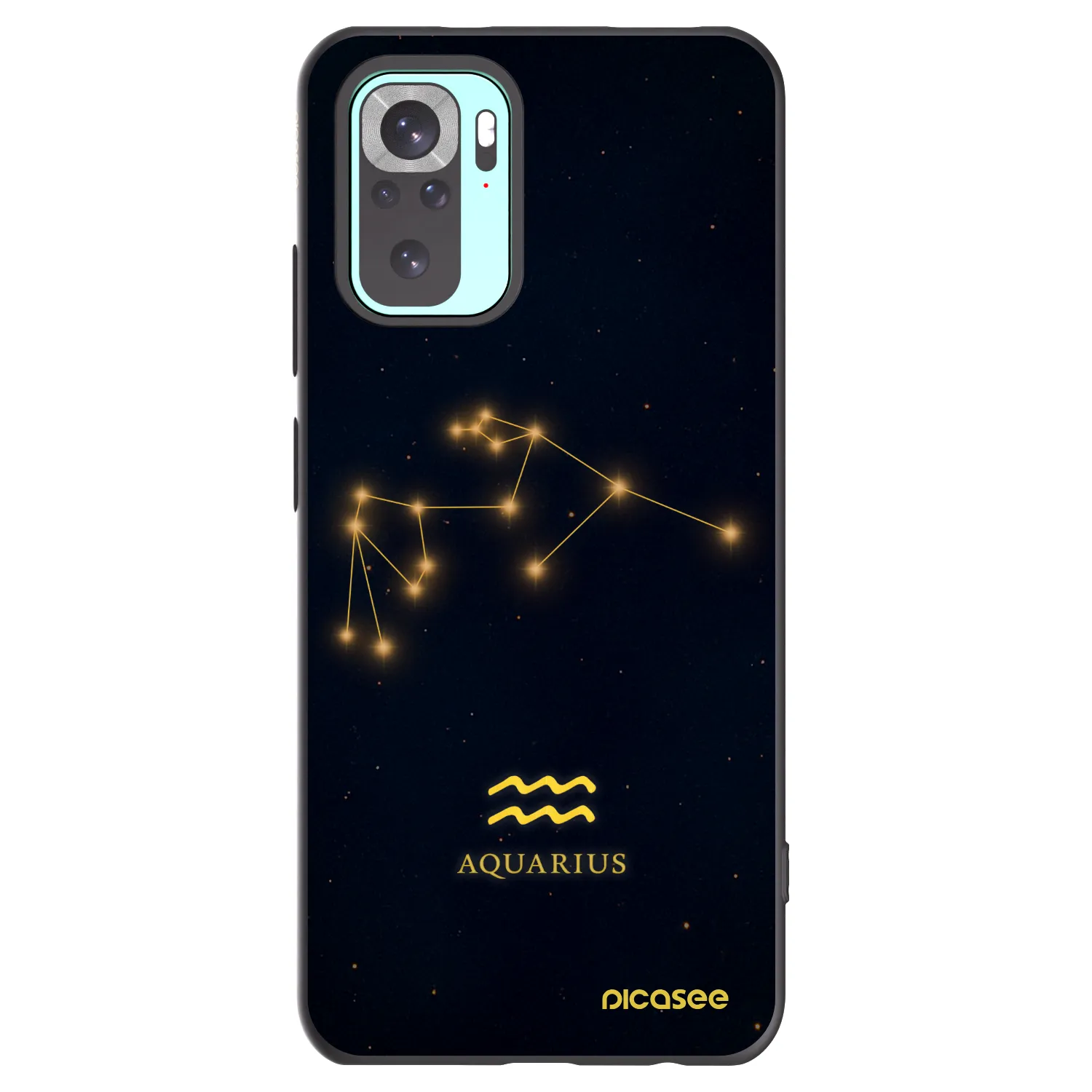 Picasee Xiaomi Redmi Note 10 Pro Hülle - Schwarzes Silikon - AQUARIUS
