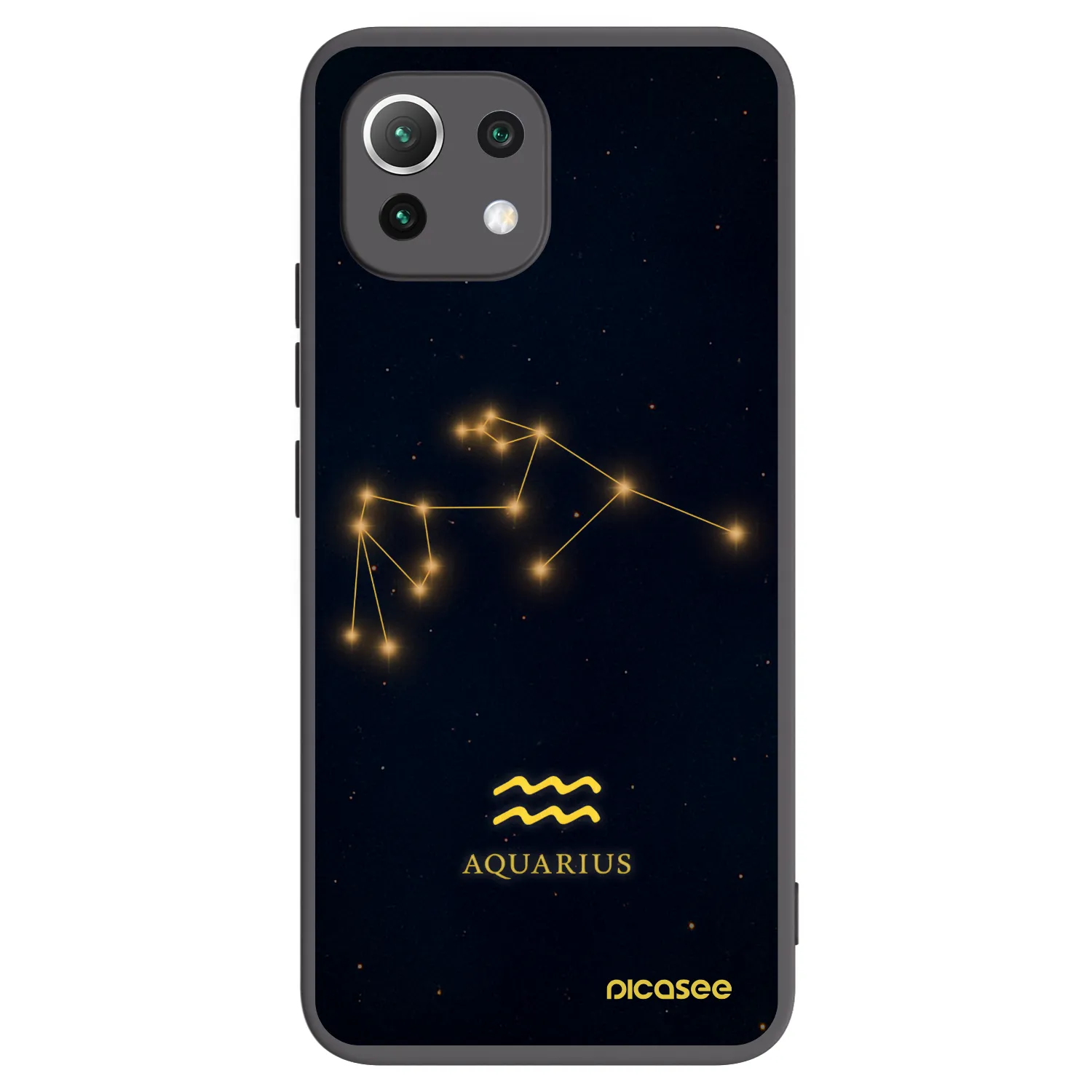 Picasee Xiaomi Mi 11 Lite Hülle - Schwarzes Silikon - AQUARIUS