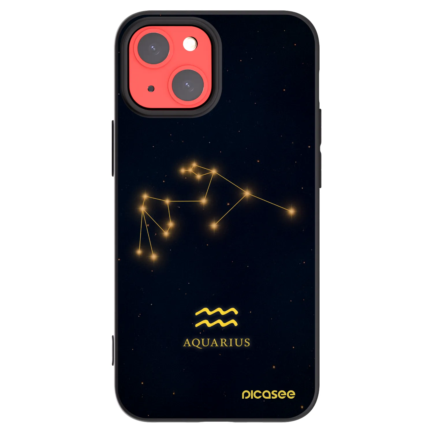 Picasee Apple iPhone 13 mini Hülle - Schwarzes Silikon - AQUARIUS