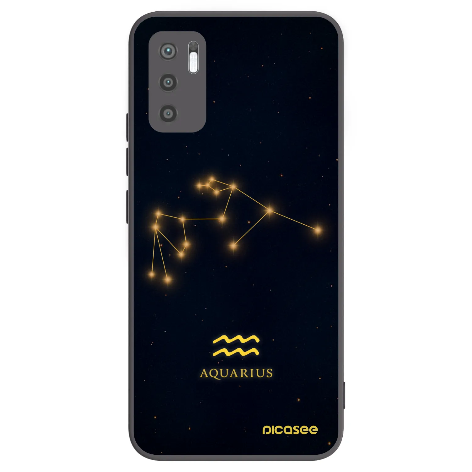 Picasee Xiaomi Redmi Note 10 5G Hülle - Schwarzes Silikon - AQUARIUS