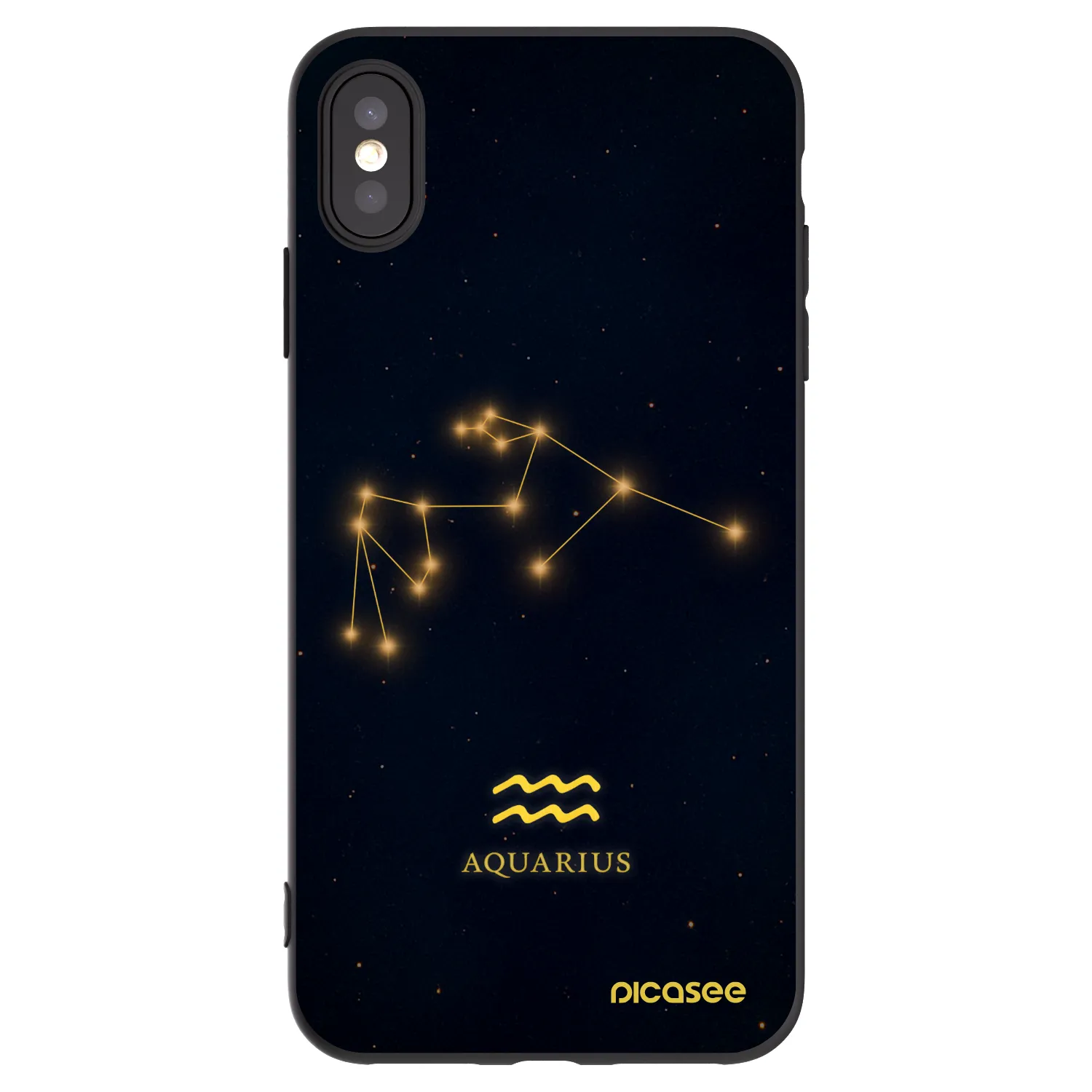 Picasee Apple iPhone XS Max Hülle - Schwarzes Silikon - AQUARIUS