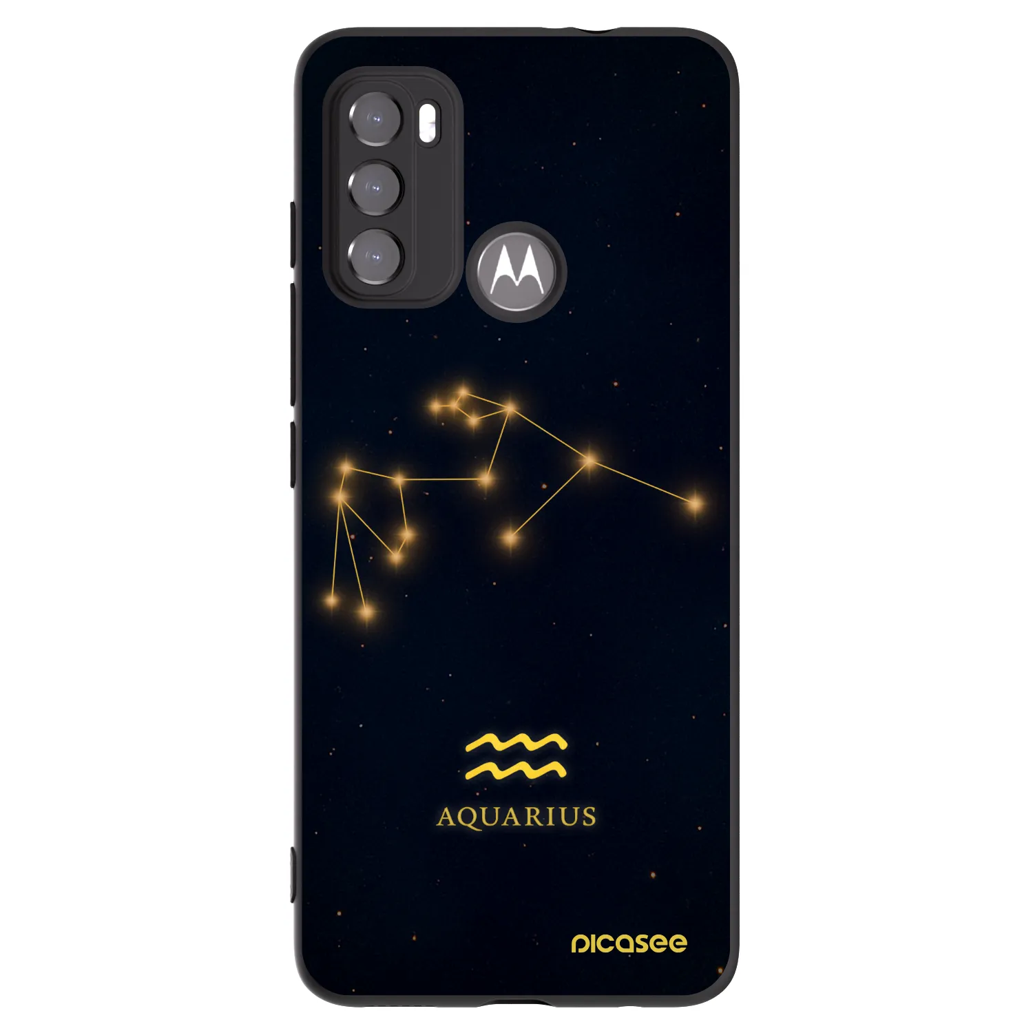 Picasee Motorola Moto G60 Hülle - Schwarzes Silikon - AQUARIUS