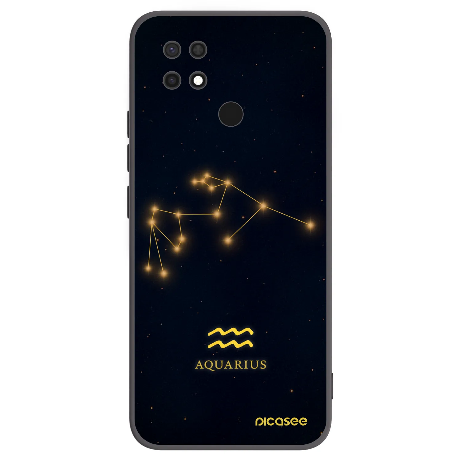 Picasee Xiaomi Redmi 10C Hülle - Schwarzes Silikon - AQUARIUS