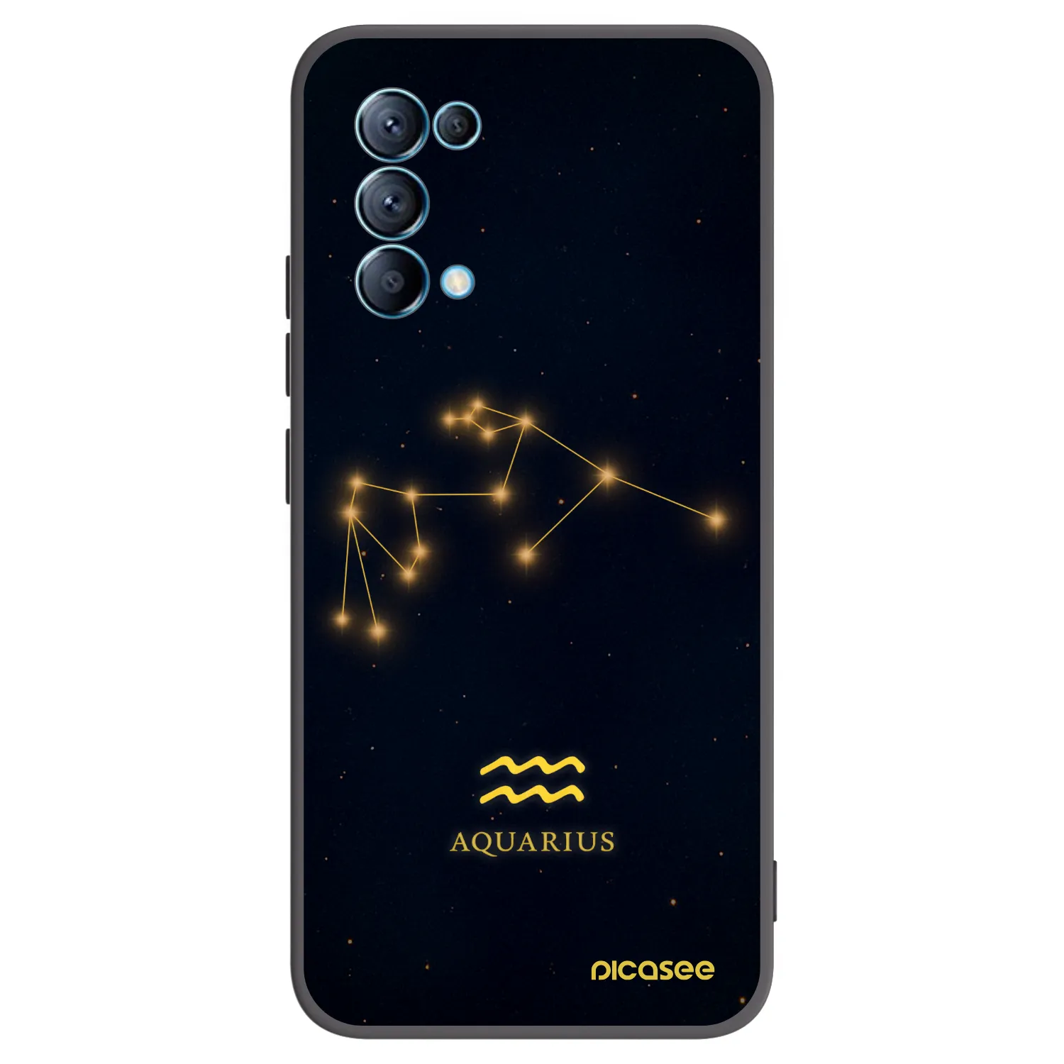 Picasee OPPO Reno 5 5G Hülle - Schwarzes Silikon - AQUARIUS