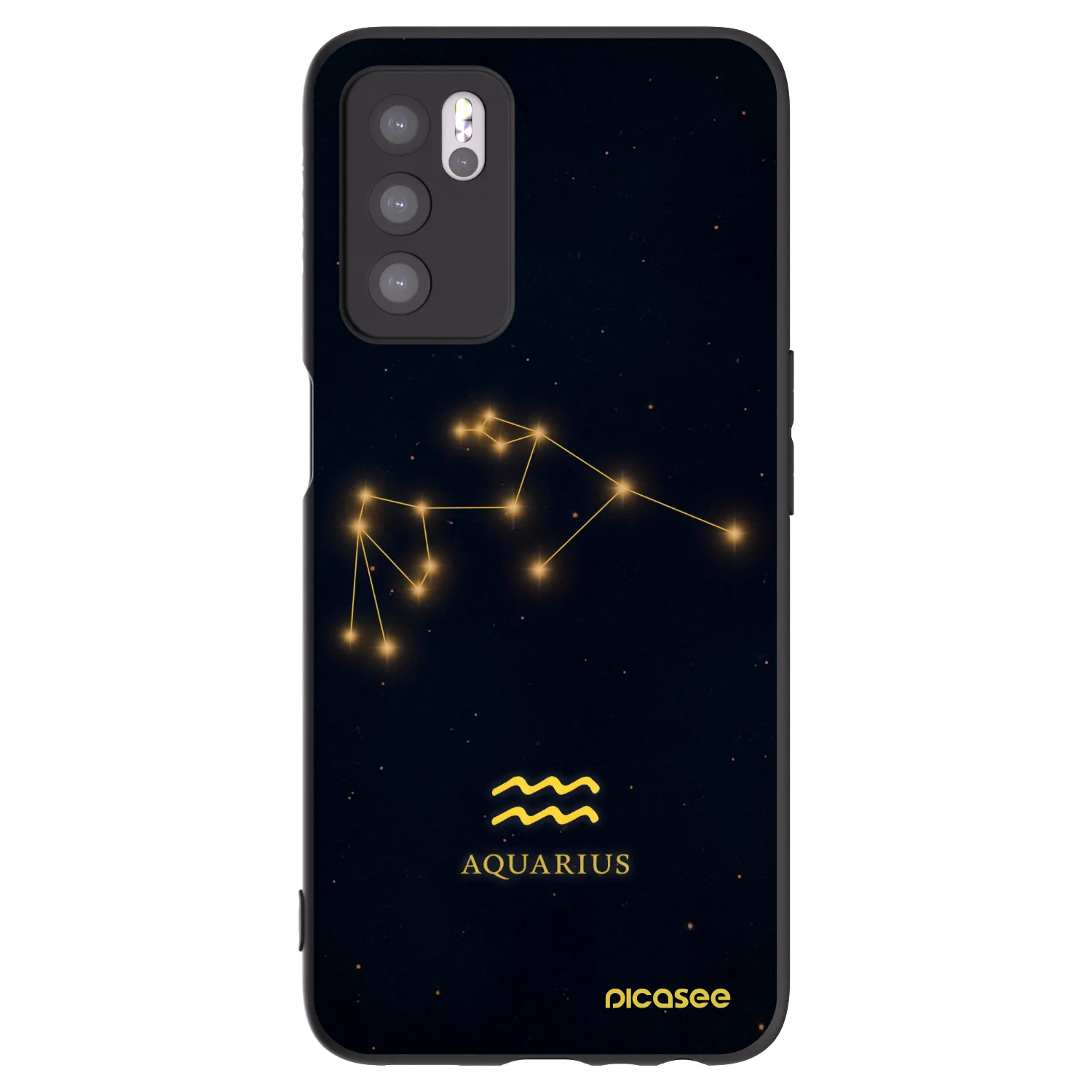 Picasee OPPO A16 Hülle - Schwarzes Silikon - AQUARIUS