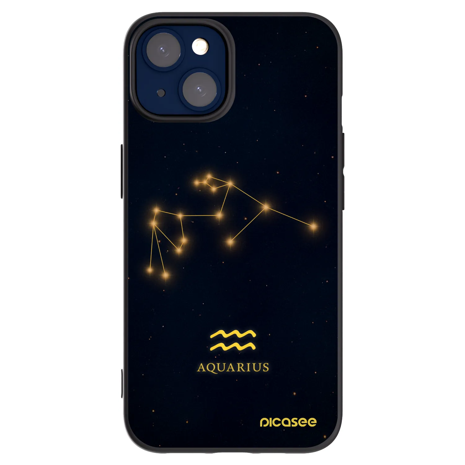 Picasee Apple iPhone 14 Hülle - Schwarzes Silikon - AQUARIUS