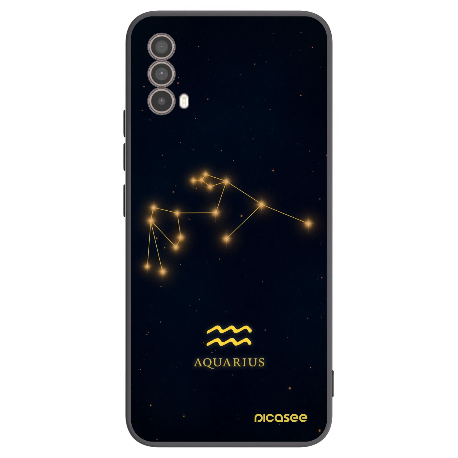 Picasee Motorola Moto E40 Hülle - Schwarzes Silikon - AQUARIUS