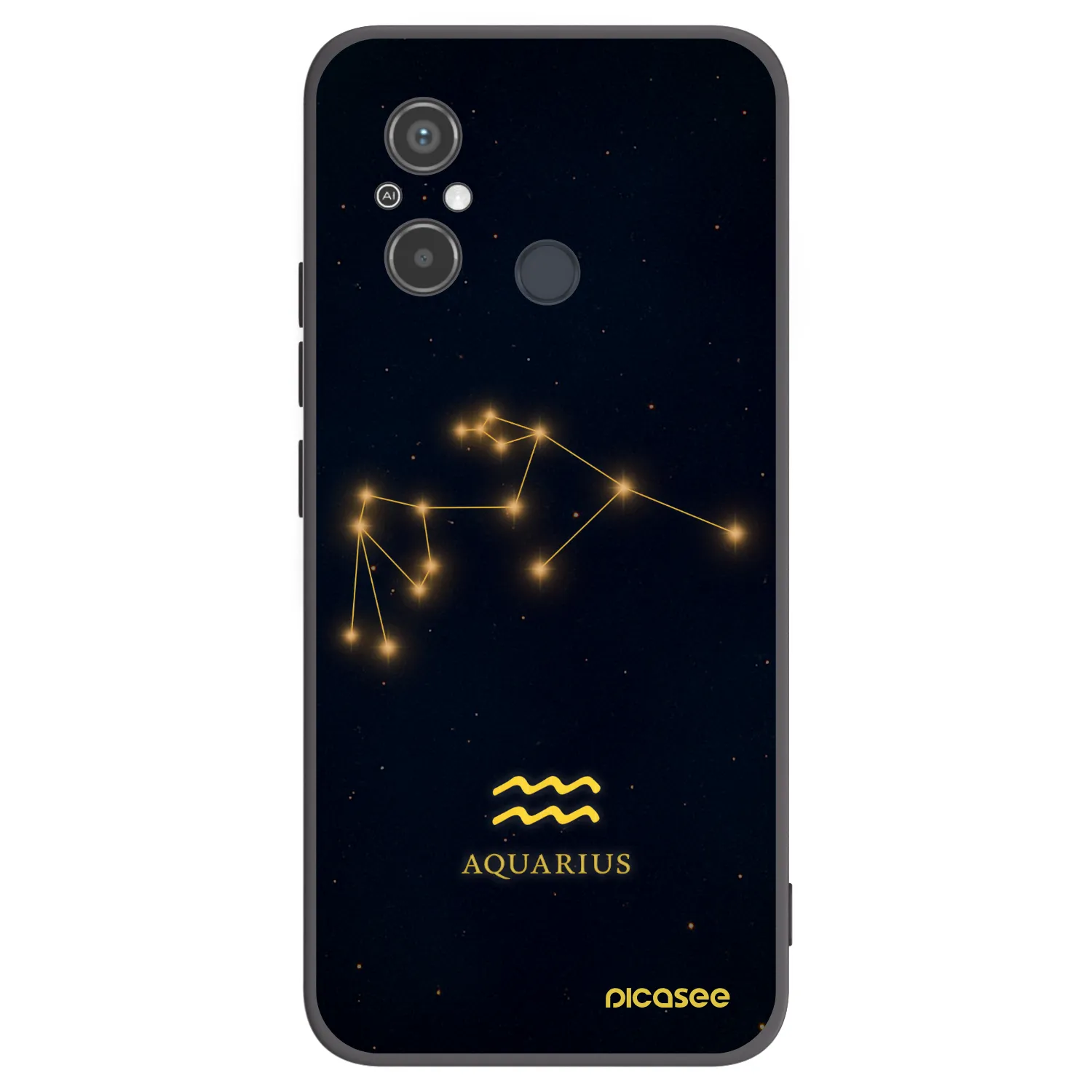 Picasee Xiaomi Redmi 12C Hülle - Schwarzes Silikon - AQUARIUS