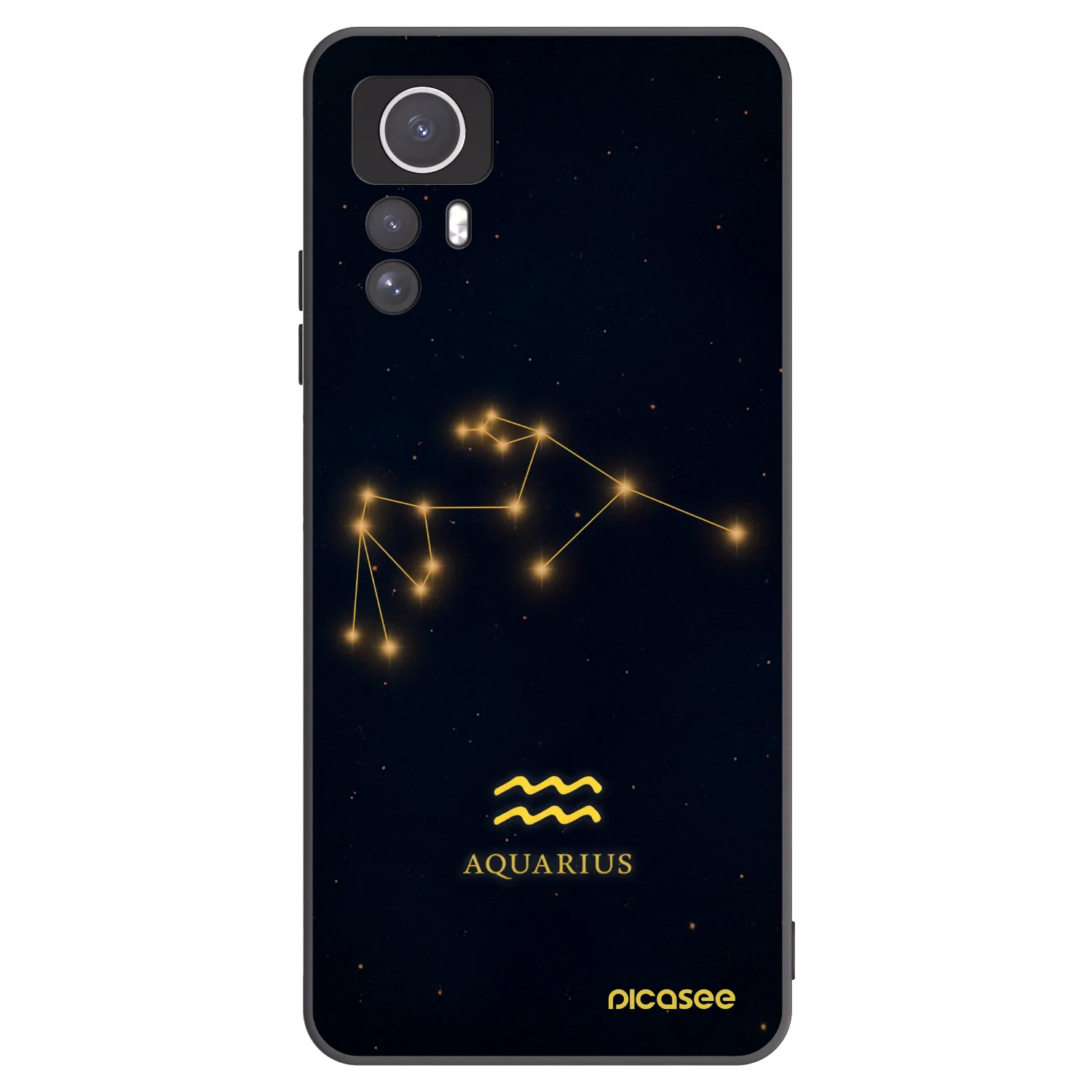 Picasee Xiaomi Redmi Note 12S Hülle - Schwarzes Silikon - AQUARIUS