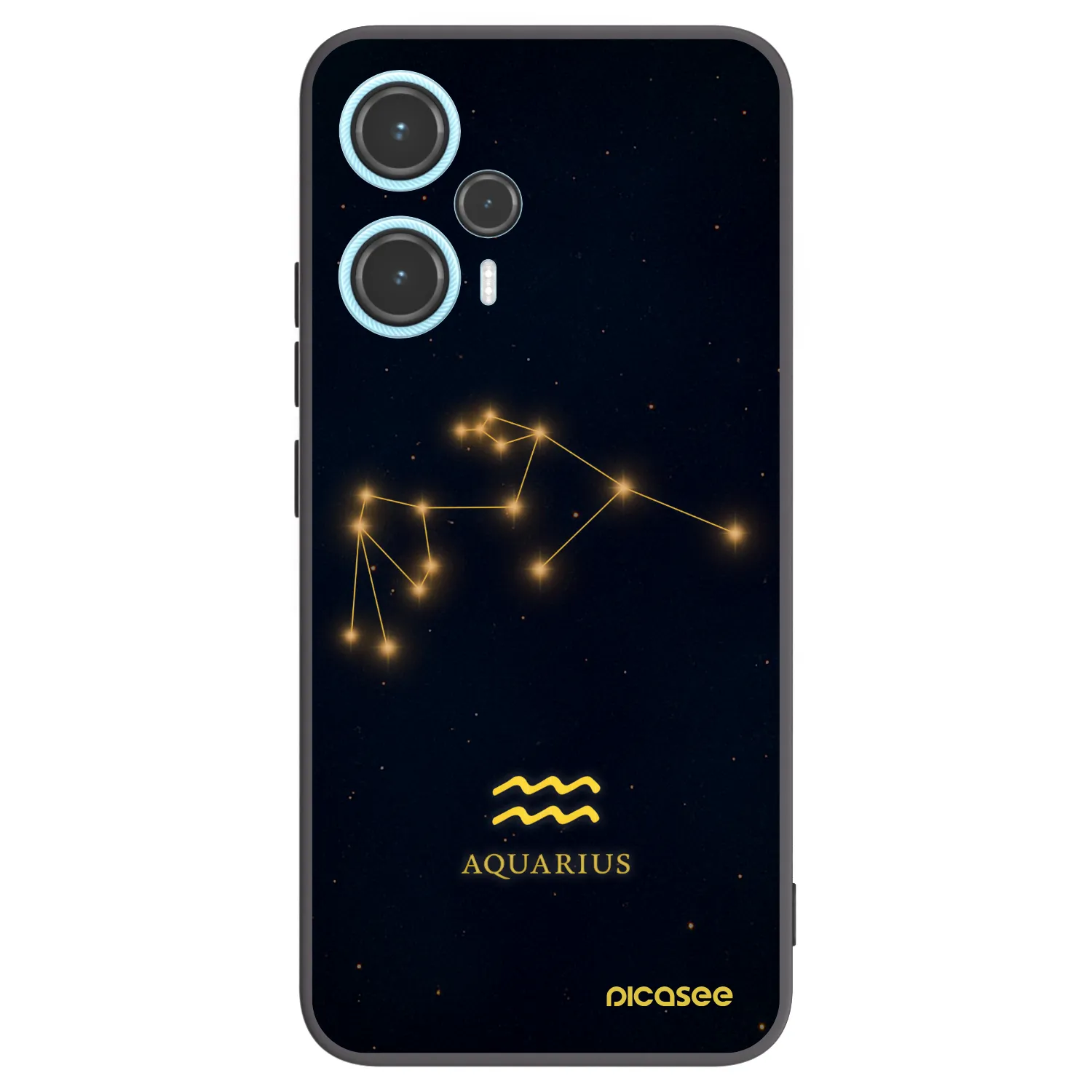 Picasee Xiaomi Poco F5 Hülle - Schwarzes Silikon - AQUARIUS