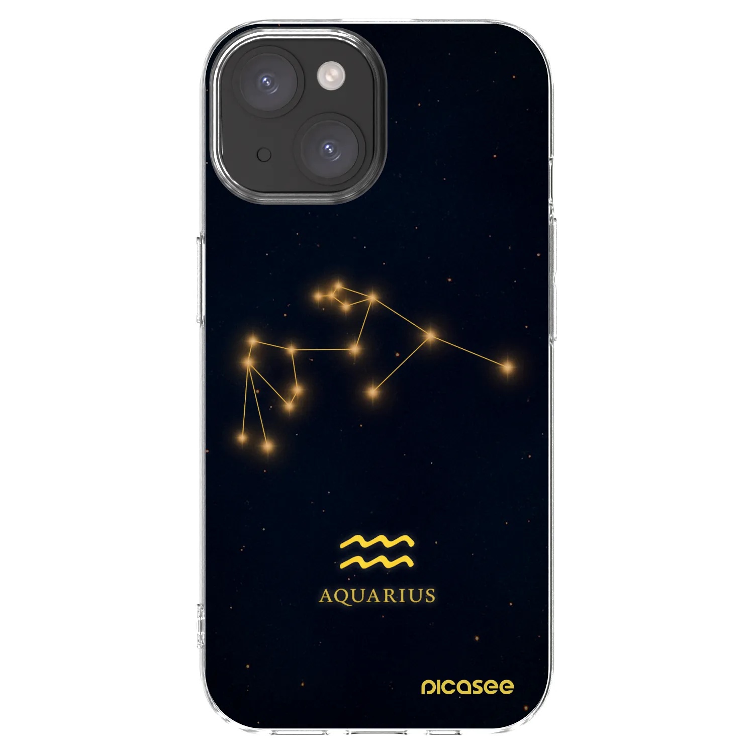Picasee Apple iPhone 15 Hülle - Transparentes Silikon - AQUARIUS