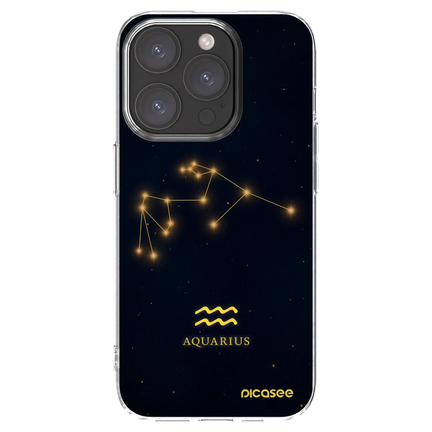 Picasee Apple iPhone 15 Pro Hülle - Transparentes Silikon - AQUARIUS