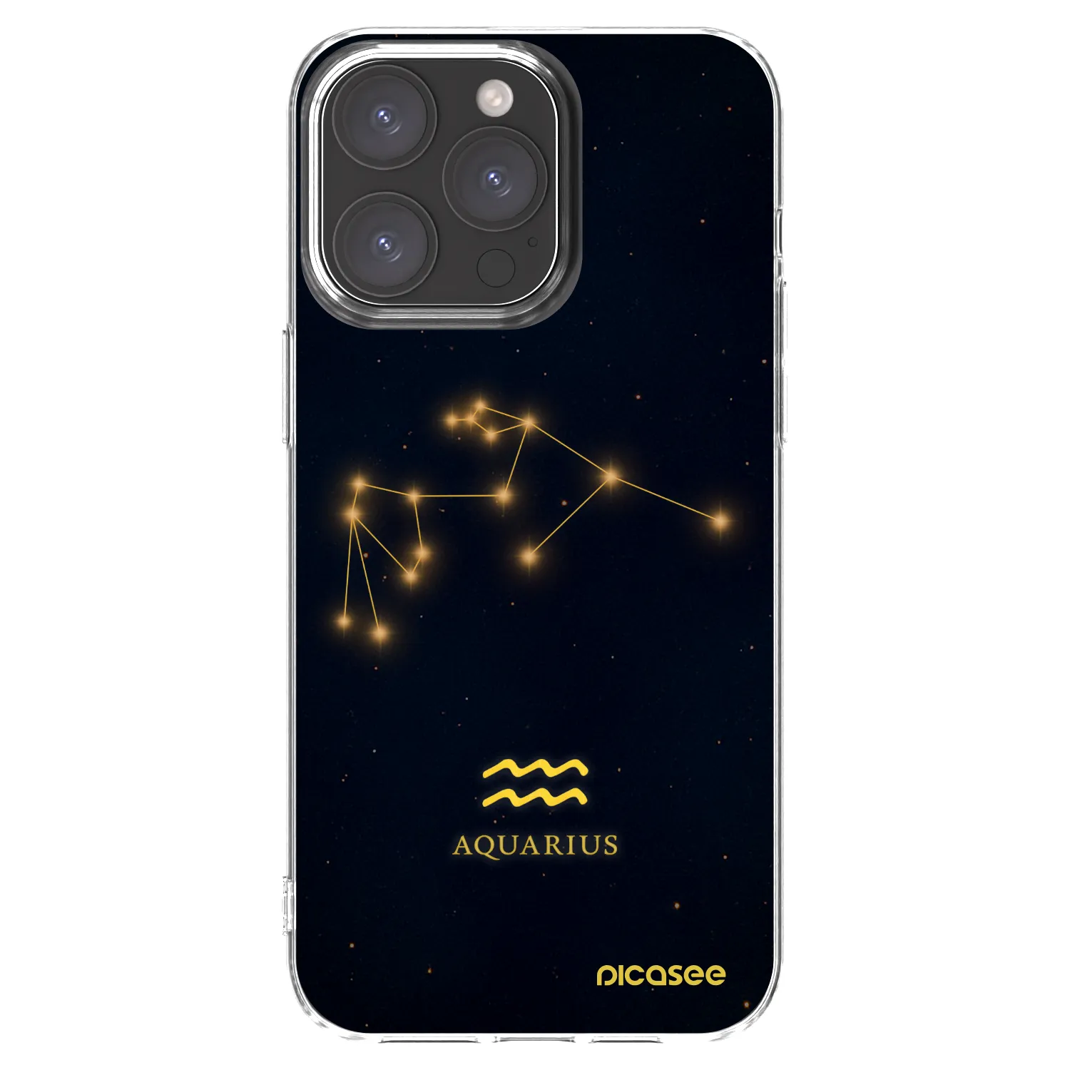 Picasee Apple iPhone 15 Pro Max Hülle - Transparentes Silikon - AQUARIUS