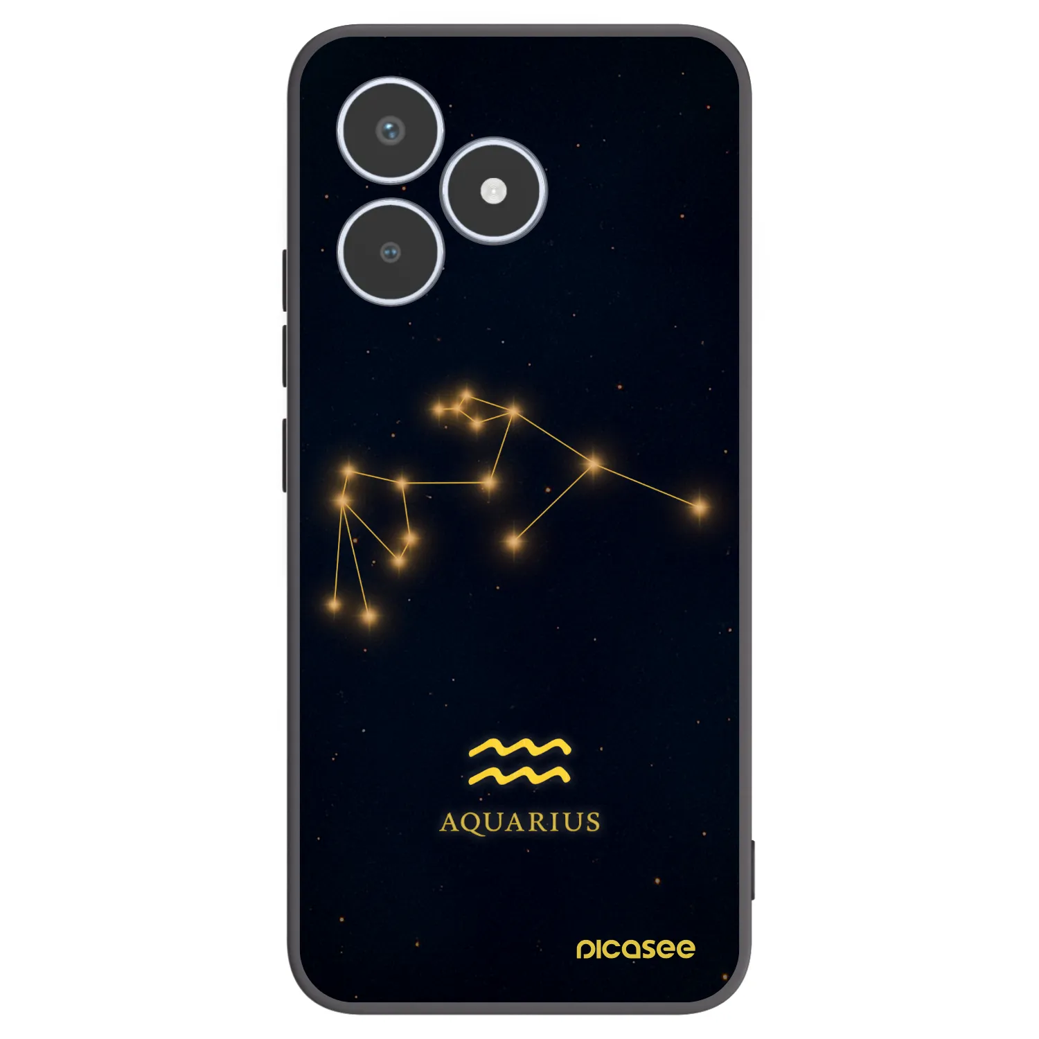 Picasee Realme C53 Hülle - Schwarzes Silikon - AQUARIUS