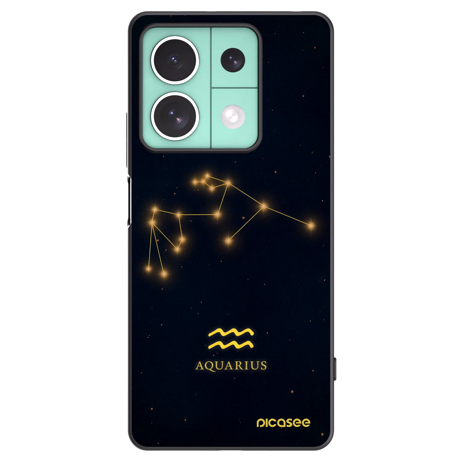 Picasee Xiaomi Redmi Note 13 5G Hülle - Schwarzes Silikon - AQUARIUS