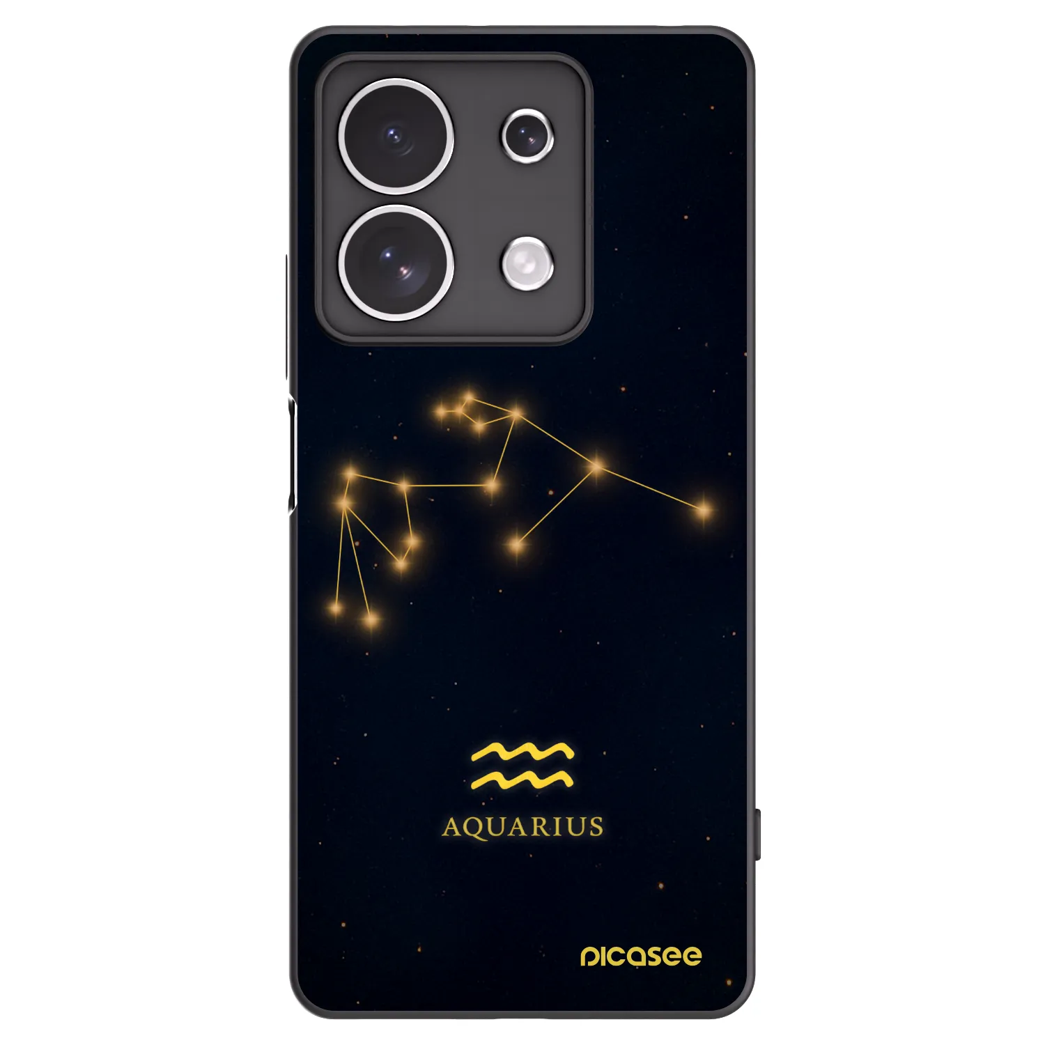 Picasee Xiaomi Redmi Note 13 4G Hülle - Schwarzes Silikon - AQUARIUS