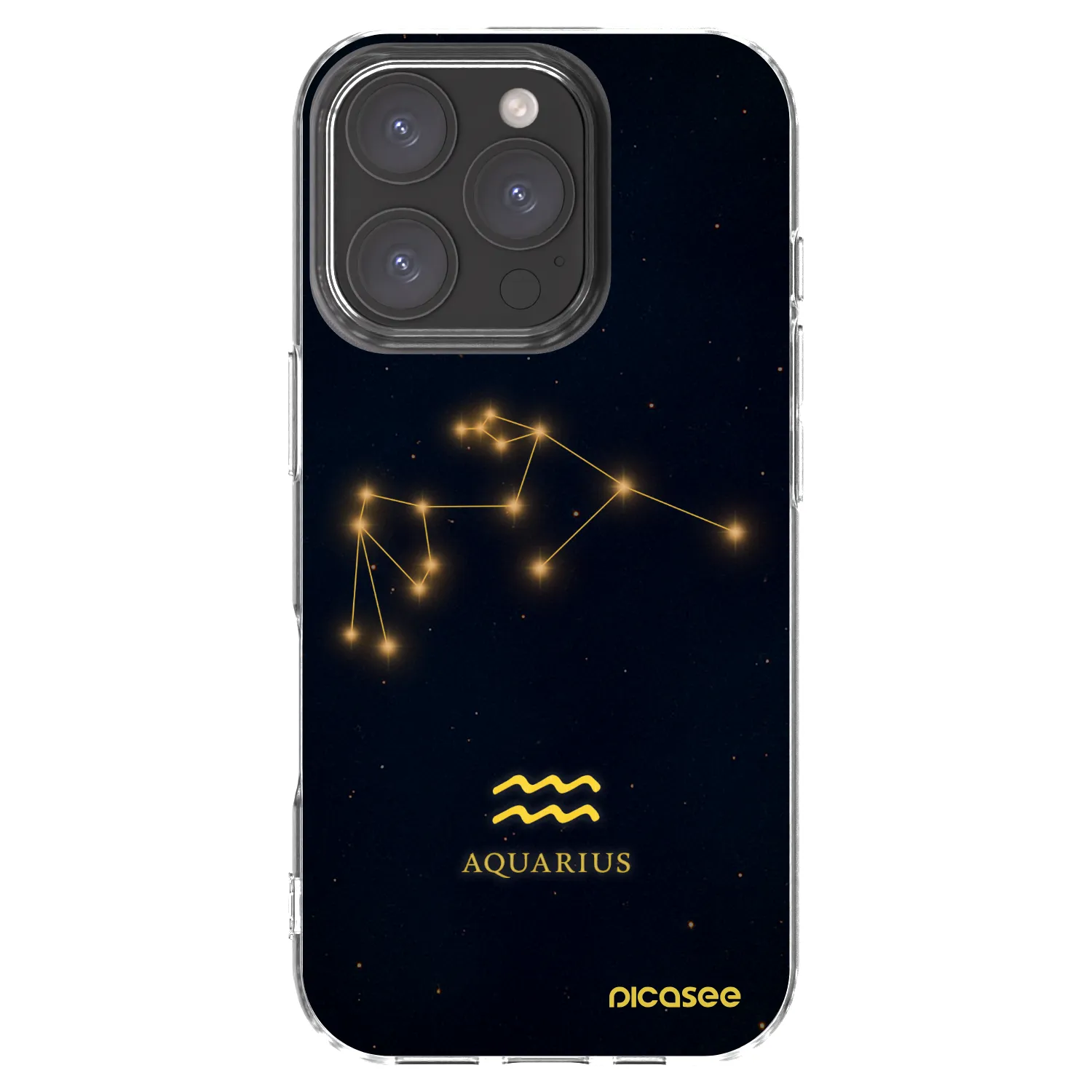 Picasee Apple iPhone 16 Pro Hülle - Transparentes Silikon - AQUARIUS