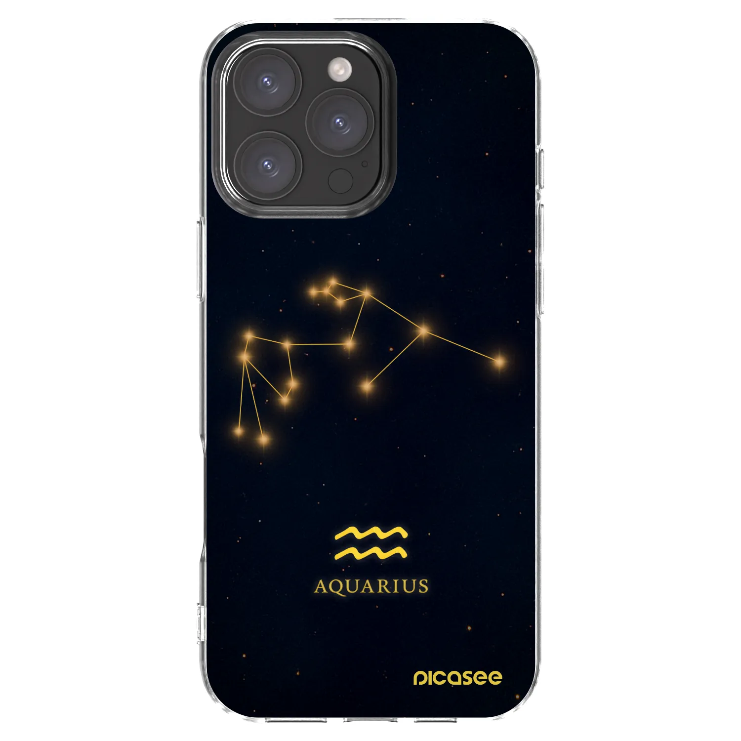 Picasee Apple iPhone 16 Pro Max Hülle - Transparentes Silikon - AQUARIUS