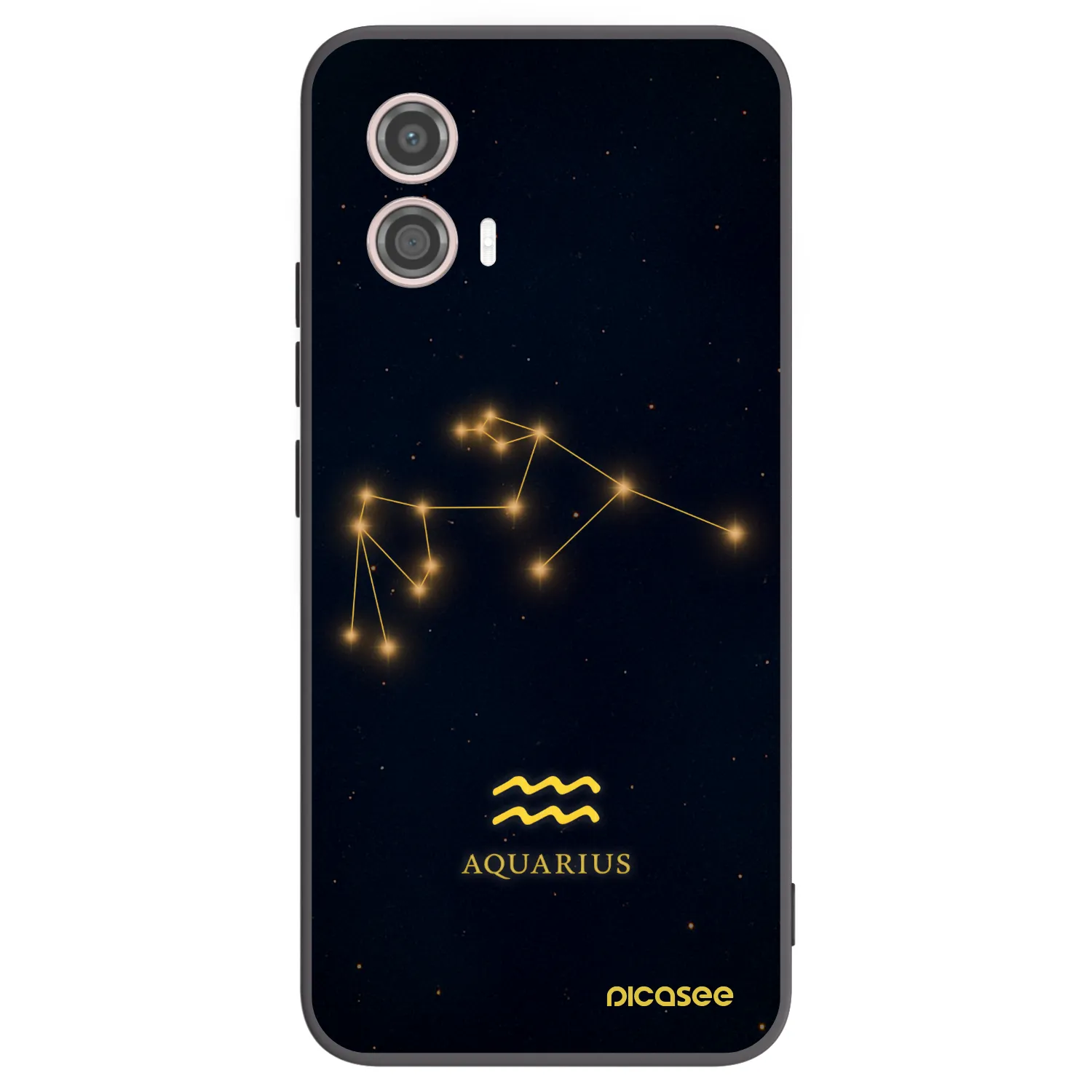 Picasee Motorola Moto G53 5G Hülle - Schwarzes Silikon - AQUARIUS