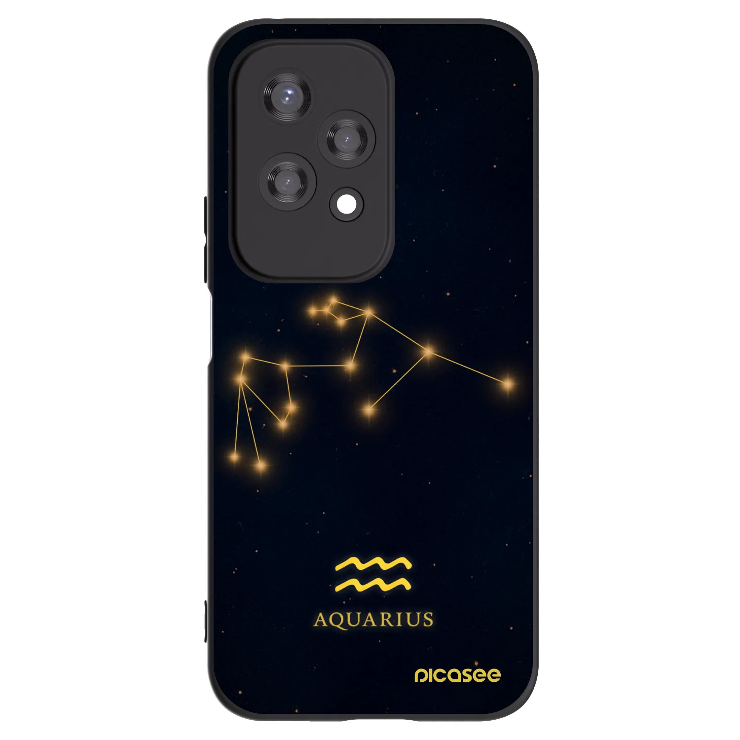 Picasee Honor 200 Lite Hülle - Schwarzes Silikon - AQUARIUS