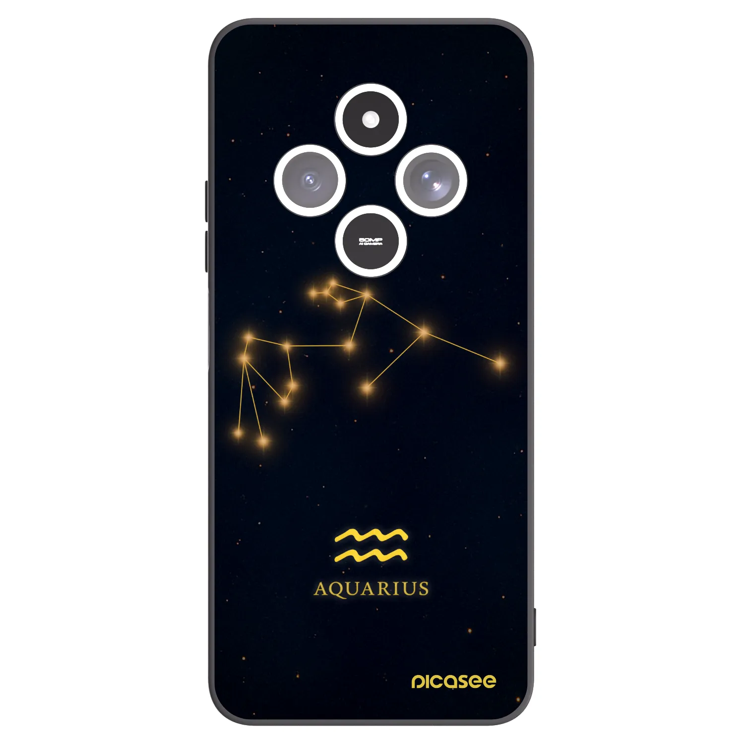 Picasee Xiaomi Redmi 14C Hülle - Schwarzes Silikon - AQUARIUS