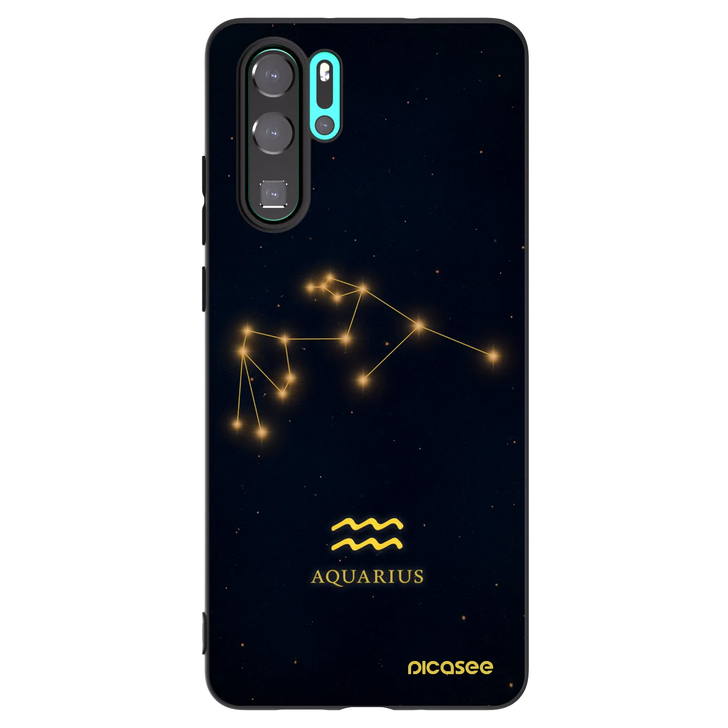 Picasee Huawei P30 Pro Hülle - Schwarzes Silikon - AQUARIUS