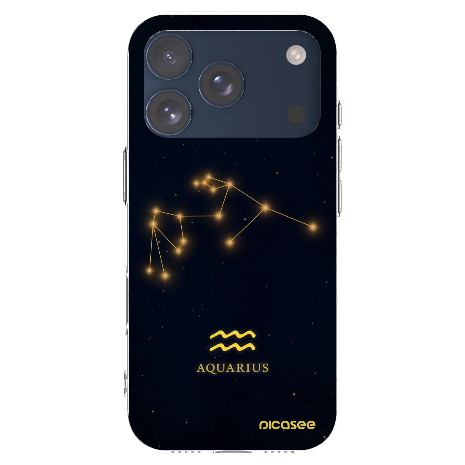 Picasee Apple iPhone 17 Pro Hülle - Transparentes Silikon - AQUARIUS
