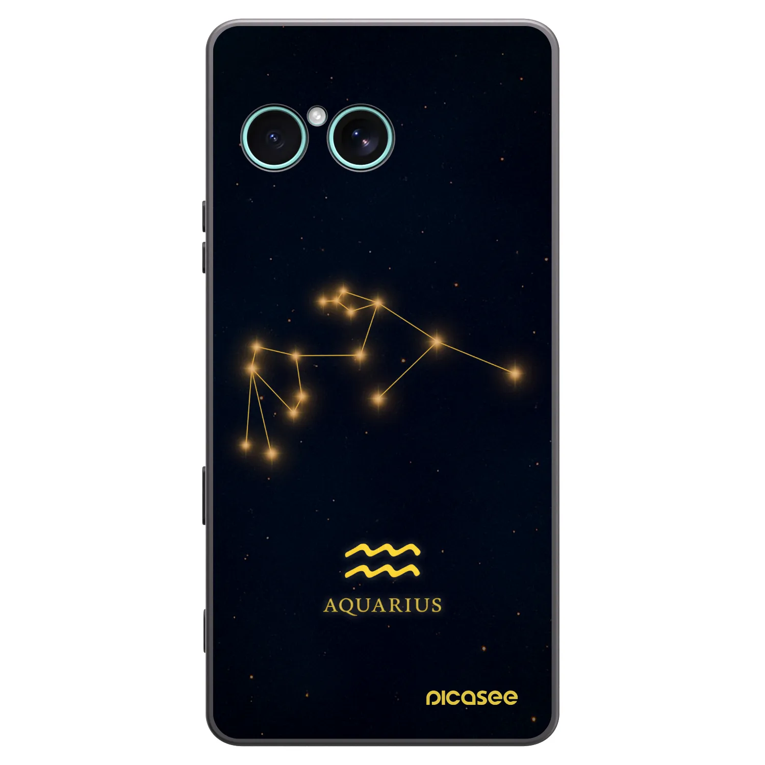 Picasee Sony Xperia 10 VII Hülle - Schwarzes Silikon - AQUARIUS
