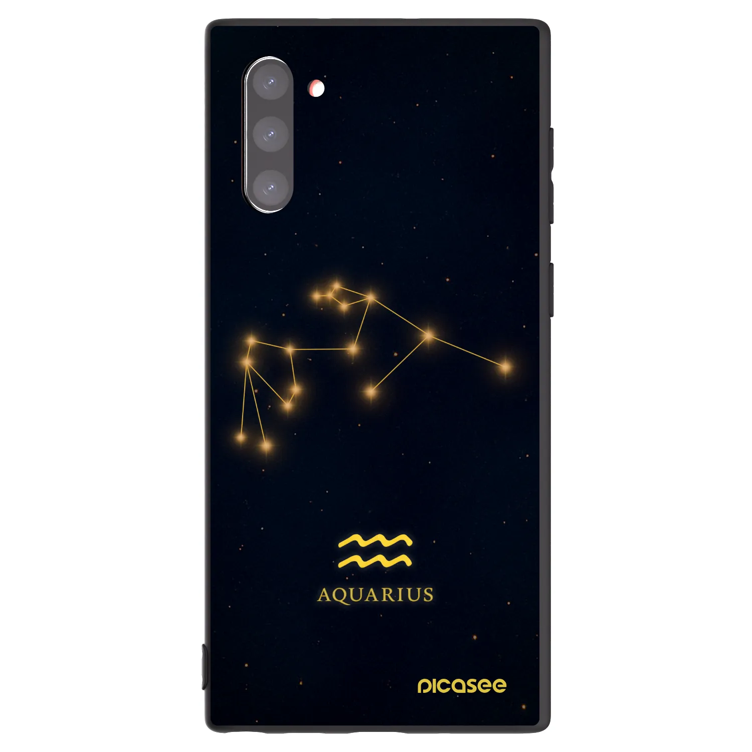 Picasee Samsung Galaxy Note 10 N970F Hülle - Schwarzes Silikon - AQUARIUS
