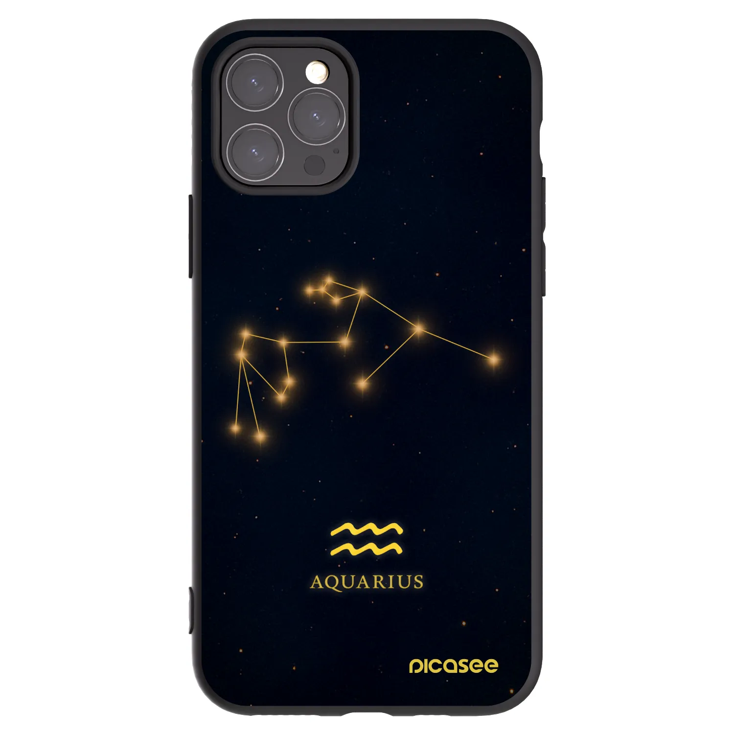 Picasee Apple iPhone 11 Pro Hülle - Schwarzes Silikon - AQUARIUS