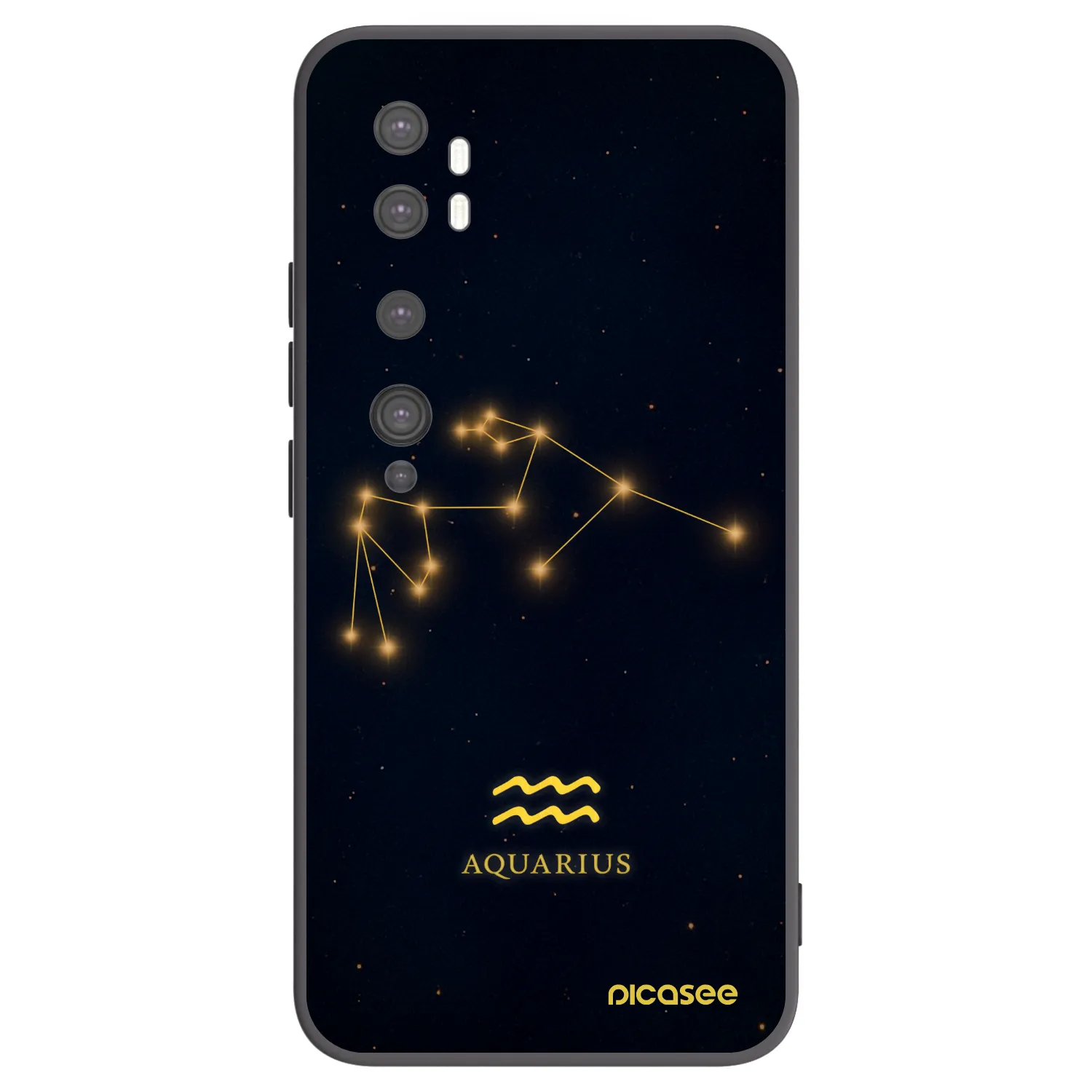 Picasee Xiaomi Mi Note 10 (Pro) Hülle - Schwarzes Silikon - AQUARIUS