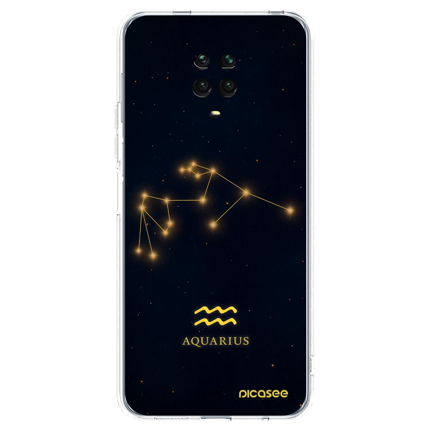 Picasee Xiaomi Redmi Note 9 Pro Hülle - Transparentes Silikon - AQUARIUS