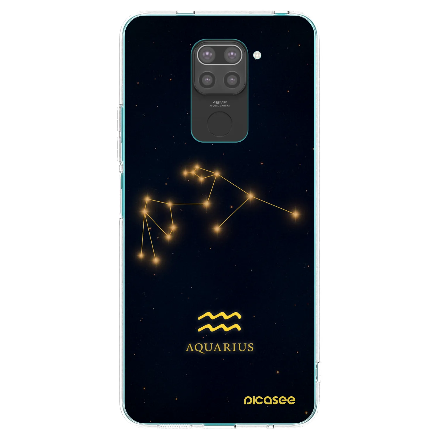 Picasee Xiaomi Redmi Note 9 Hülle - Schwarzes Silikon - AQUARIUS