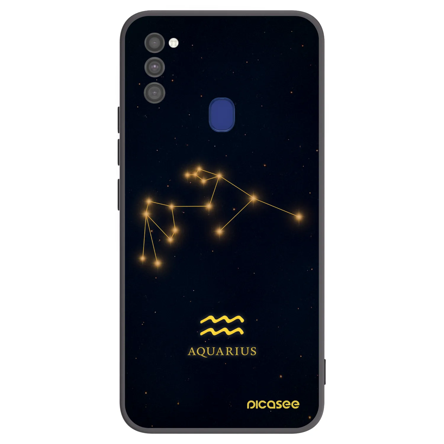 Picasee Samsung Galaxy M21 M215F Hülle - Schwarzes Silikon - AQUARIUS
