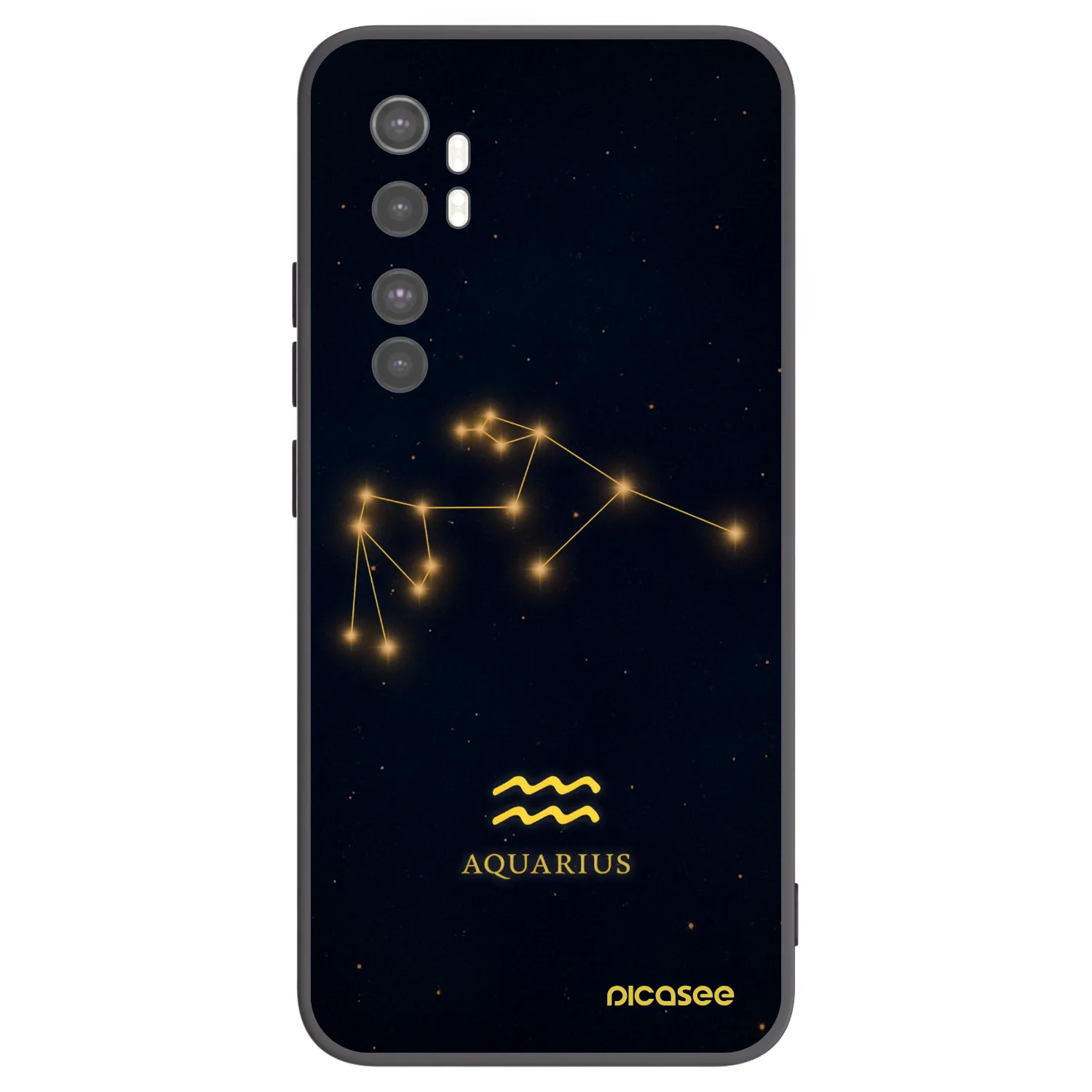 Picasee Xiaomi Mi Note 10 Lite Hülle - Schwarzes Silikon - AQUARIUS