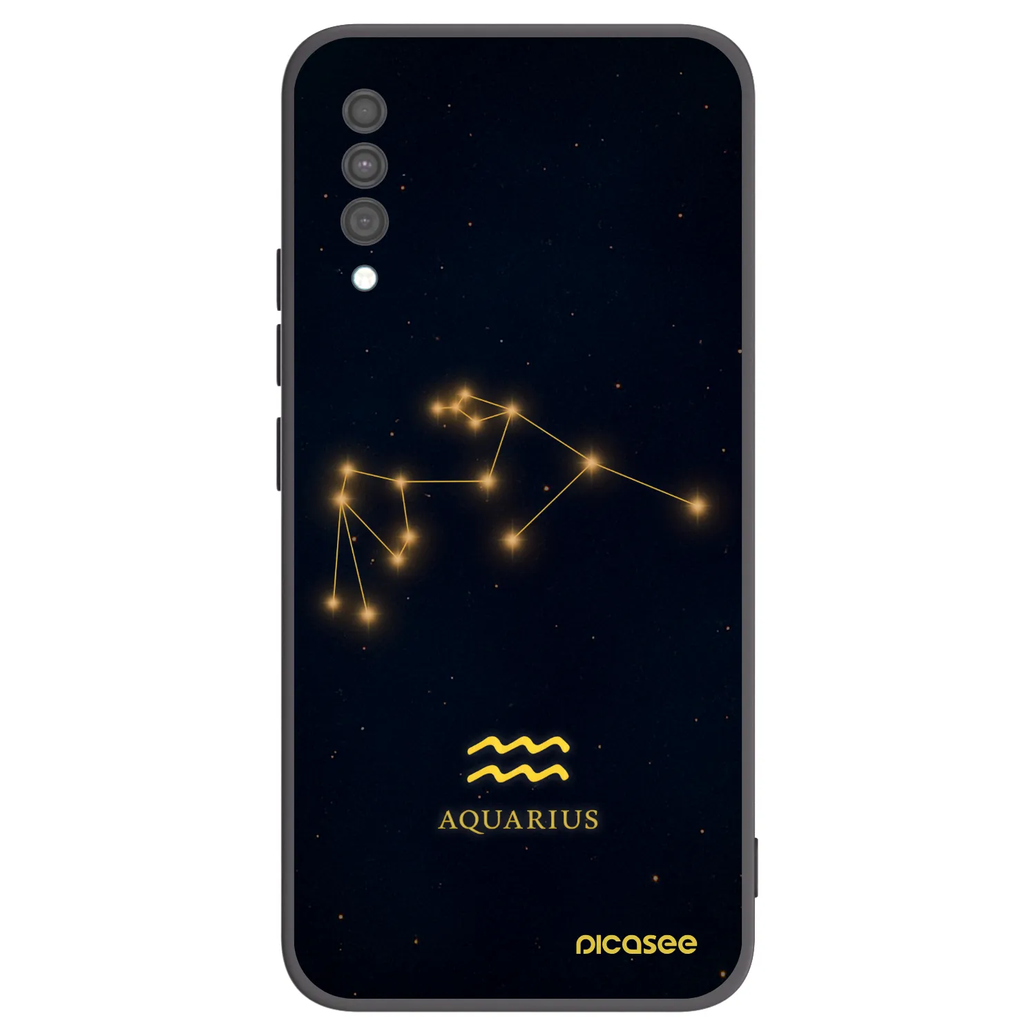 Picasee Samsung Galaxy A30s A307F Hülle - Schwarzes Silikon - AQUARIUS