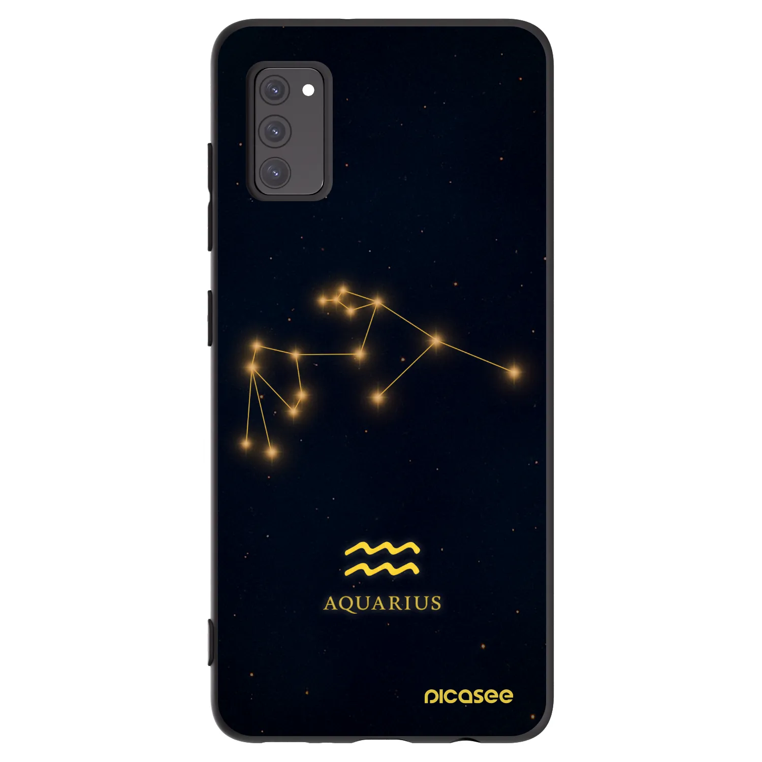 Picasee Samsung Galaxy A41 A415F Hülle - Schwarzes Silikon - AQUARIUS